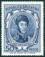 309 ARGENTINA: GJ.1317A, San Martín 50P. Printed On IMPORTED UNSURFACED PAPER, Very - Other & Unclassified
