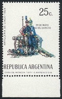 313 ARGENTINA: GJ.1563, 1971 Army Day, With VARIETY: Colors Dramatically Shifted, Fa - Otros & Sin Clasificación