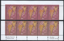 326 ARGENTINA: GJ.3090c, 2 Strips Of 5, DIFFERENT COLORS, Excellent Quality! - Other & Unclassified