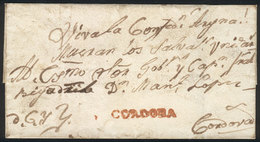 418 ARGENTINA: "Folded Cover Used In 1850s (genuine), With A FORGED Straightline Pre - Other & Unclassified