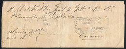 419 ARGENTINA: "Folded Cover Used In 1860s (genuine), With A FORGED Pre-stamp Mark " - Other & Unclassified