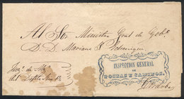 420 ARGENTINA: "Folded Cover Used In 1860s (genuine), With A FORGED Pre-stamp Mark " - Other & Unclassified