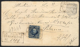 442 ARGENTINA: 12c. Stationery Envelope + 24c. San Martín (GJ.55), Sent By Registere - Other & Unclassified
