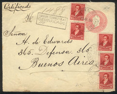 452 ARGENTINA: Front Of A 5c. Liberty Stationery Envelope  + 5x 5c. Rivadavia Of 189 - Other & Unclassified