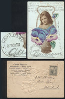 459 ARGENTINA: Postcard Franked With 2c. Liberty, Sent From Trelew To CABO RASO (Chu - Otros & Sin Clasificación