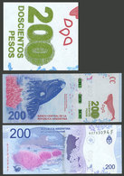 568 ARGENTINA: Banknote Of 200P. In Circulation, With Printing VARIETY, Notable Over - Other & Unclassified