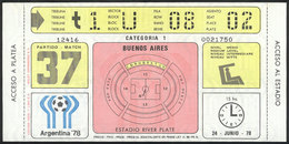 574 ARGENTINA: Ticket For Match 37 (semi-final Between Italy And Brazil) Of The Arge - Otros & Sin Clasificación