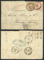 610 BELGIUM: "4/JA/1877 LIÉGE - Argentina: Folded Cover Franked With Sc.35 + 37 (Leo - Other & Unclassified