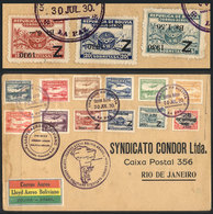 619 BOLIVIA: Sc.C24a + C25a + C26a, 1930 Zeppelin With INVERTED Overprint, The Extre - Bolivien