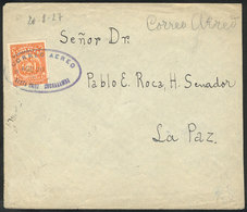 626 BOLIVIA: 20/AU/1927 Cover Franked With 50c. And Flown Between Santa Cruz And Coc - Bolivie