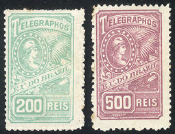 633 BRAZIL: Yvert 8/9, 1899 Cmpl. Set Of 2 Values Mint Lightly Hinged, Tiny Defect O - Telégrafo