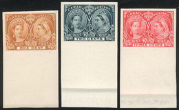 668 CANADA: Sc.51 + 52 + 53, 1897 Queen Victoria Diamond Jubilee, Trial Color PROOFS - Otros & Sin Clasificación