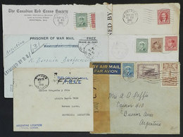 670 CANADA: 6 Covers Or Cards Sent To Argentina Between 1941 And 1945, Almost All CE - Sonstige & Ohne Zuordnung