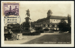 680 CZECHOSLOVAKIA: PODEBRADY: King George Square, Maximum Card Of 29/MAY/1937, VF - Altri & Non Classificati
