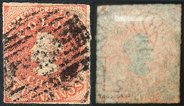 688 CHILE: Yvert 5, With Variety Inverted Letter Watermark, 4 Complete Margins, VF Q - Chili