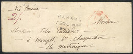 721 CHILE: "26/SE/1850 Valparaiso - MARTINIQUE (France), Small Cover Sent By British - Chile
