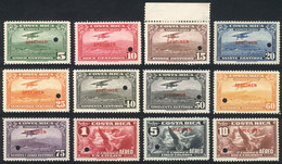 750 COSTA RICA: Sc.C15/C27 (without C24), 1934 Airplane And Allegory Of Flight, 12 V - Costa Rica