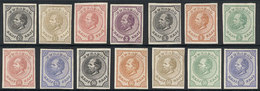 753 CURACAO: SELECTION OF PROOFS: 1873/89 William III, 14 Trial Color Proofs Of Valu - Curacao, Netherlands Antilles, Aruba