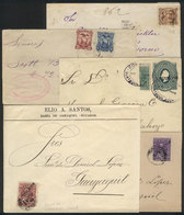 759 ECUADOR: 5 Covers Used Between 1886 And 1893, One With BISECT, Good Variety! - Ecuador