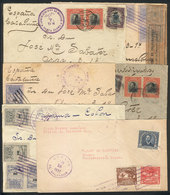 763 EL SALVADOR: 5 Covers Sent Between 1914 And 1917 To Barcelona From SAN MIGUEL An - El Salvador