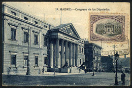 769 SPAIN: MADRID: Congress Of Deputies, Maximum Card Of 1/DE/1916, With Stain Spots - Maximumkarten