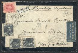 777 SPAIN: Registered Airmail Cover Sent From PIEDRAHITA To Argentina On 19/SE/1930 - Other & Unclassified