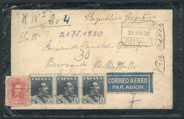 778 SPAIN: Registered Airmail Cover Sent From PIEDRAHITA To Argentina On 21/NO/1930 - Otros & Sin Clasificación