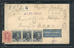 778 SPAIN: Registered Airmail Cover Sent From PIEDRAHITA To Argentina On 21/NO/1930 - Other & Unclassified