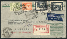 780 SPAIN: Registered Airmail Cover Sent From Madrid To Córdoba (Argentina) On 10/MA - Otros & Sin Clasificación