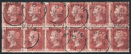 824 GREAT BRITAIN: Sc.33 (SG.43) Plate 165, Block Of 12 (HG-IL), Very Well Cancelled - Altri & Non Classificati