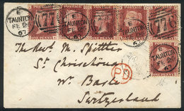 826 GREAT BRITAIN: "26/FE/1867 Taunton - Basel (Switzerland): Cover Franked By SG.43 - ...-1840 Precursori