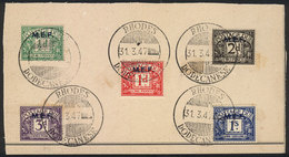 841 GREAT BRITAIN - M.E.F.: Sc.J1/J5, The Complete Set On A Card With Postmarks Of R - Postage Due