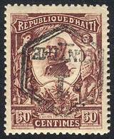 846 HAITI: Sc.108a, 1906/7 1c. On 50c., Inverted Surcharge, Mint, VF Quality, Rare, - Haiti