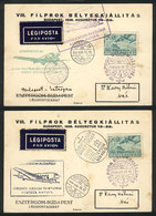 861 HUNGARY: 12/AU/1938 2 Cards Of Special Flights, Varied Marks And Cancels, Very N - Altri & Non Classificati