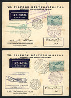 861 HUNGARY: 12/AU/1938 2 Cards Of Special Flights, Varied Marks And Cancels, Very N - Autres & Non Classés