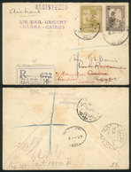 868 IRAQ: Registered Airmail Cover Sent From Basrah To Cairo (Egypt) On 6/JA/1927 An - Irak