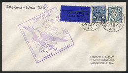 875 IRELAND: 30/JUN/1939 First Flight To New York, With Arrival Backstamp, Fine Qual - Other & Unclassified