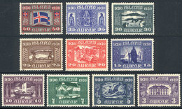 876 ICELAND: Sc.152/161, 1930 Millennium Of The Parliament, The First 10 Values Of T - Other & Unclassified