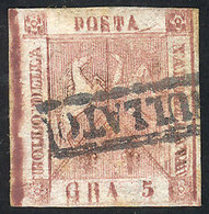 912 ITALY: Sc.4, 1858 5G. With COMPLETE DOUBLE IMPRESSION Var., Used, Good Example, - Nápoles