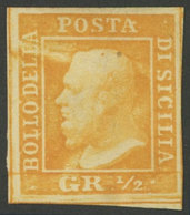 925 ITALY: Sc.10g, 1859 ½G. Orange (Palermo Printing), Mint, Very Fresh And Attracti - Sardinien