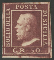 931 ITALY: Sc.18, 1859 50Gr. Redish Chestnut, Mint, Very Fresh And Attractive! - Sardegna