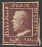 931 ITALY: Sc.18, 1859 50Gr. Redish Chestnut, Mint, Very Fresh And Attractive! - Sardinien