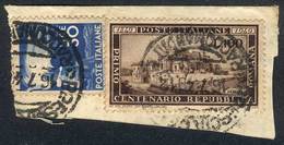 939 ITALY: Sc.518, 1949 Repubblica Romana 100 Years, Used On Fragment, VF Quality, C - Unclassified