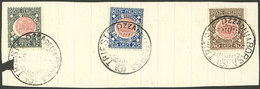 950 ITALY: Sc.130/132, 1921 Venezia Giulia, Cmpl. Set Of 3 Values Used On Fragment, - Sin Clasificación