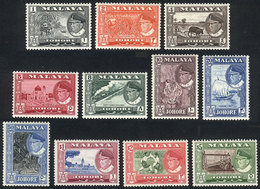 1018 MALAYA: Sc.158/168, 1960 Animals, Ships, Sports And Other Topics, Complete Set O - Johore