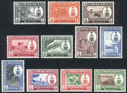 1020 MALAYA: Sc.56/66, 1960 Animals, Ships, Trains, Sports And Other Topics, Complete - Penang