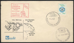 1029 FALKLAND ISLANDS/MALVINAS: "Special Flight Commemorating The Recapture Of The Ma - Falklandinseln
