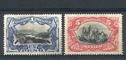 1033 MEXICO: Yv.188/9, 1889 1P. Popocatepetl And 5P. Cathedral, High Values Of The Se - Messico