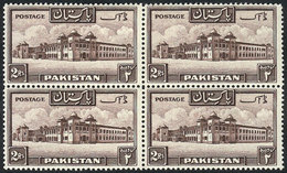 1056 PAKISTAN: Sc.38, 1948/57 2R. Dark Brown, Perf 14, MNH Block Of 4, VF Quality, Ca - Pakistan