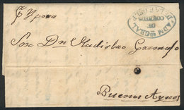 1069 PARAGUAY: "Entire Letter Dated Asunción 9/JUN/1858, Sent To Buenos Aires Per Ste - Paraguay